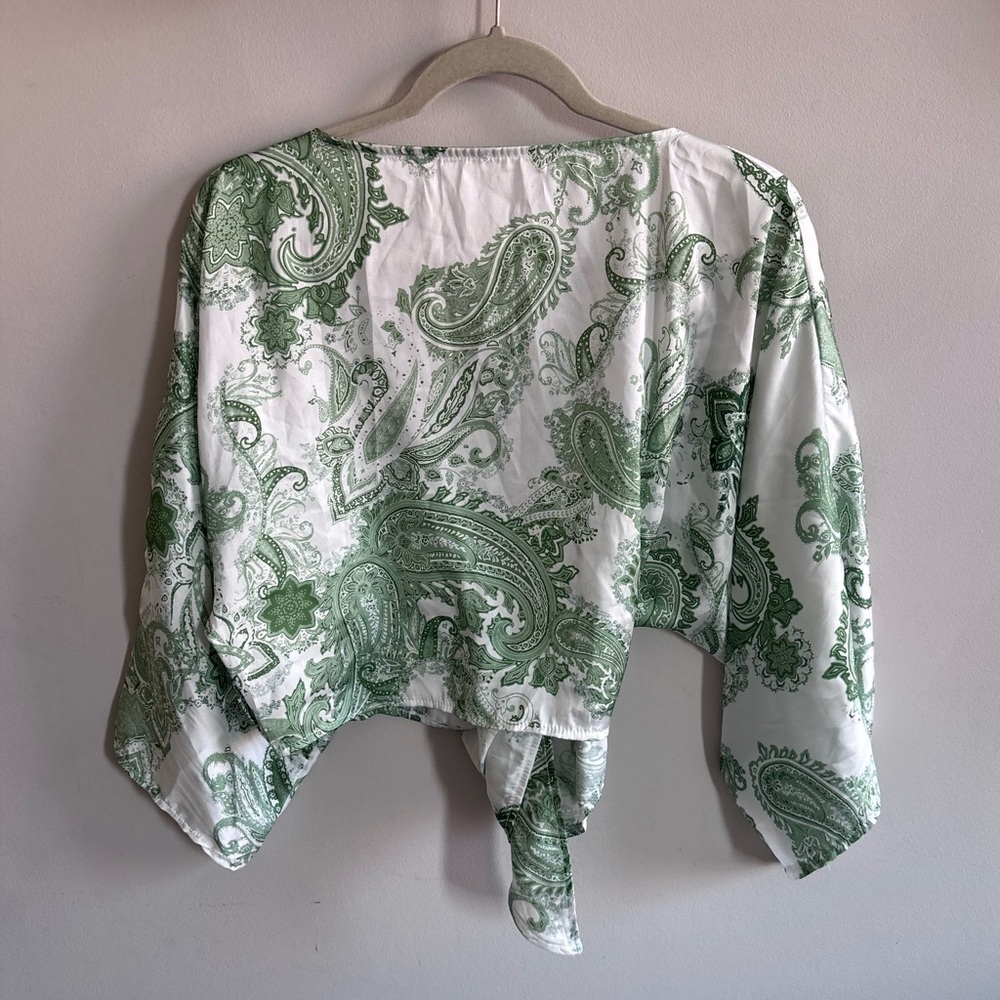 Green Paisley Wrap Matching Set - Picture 9 of 9